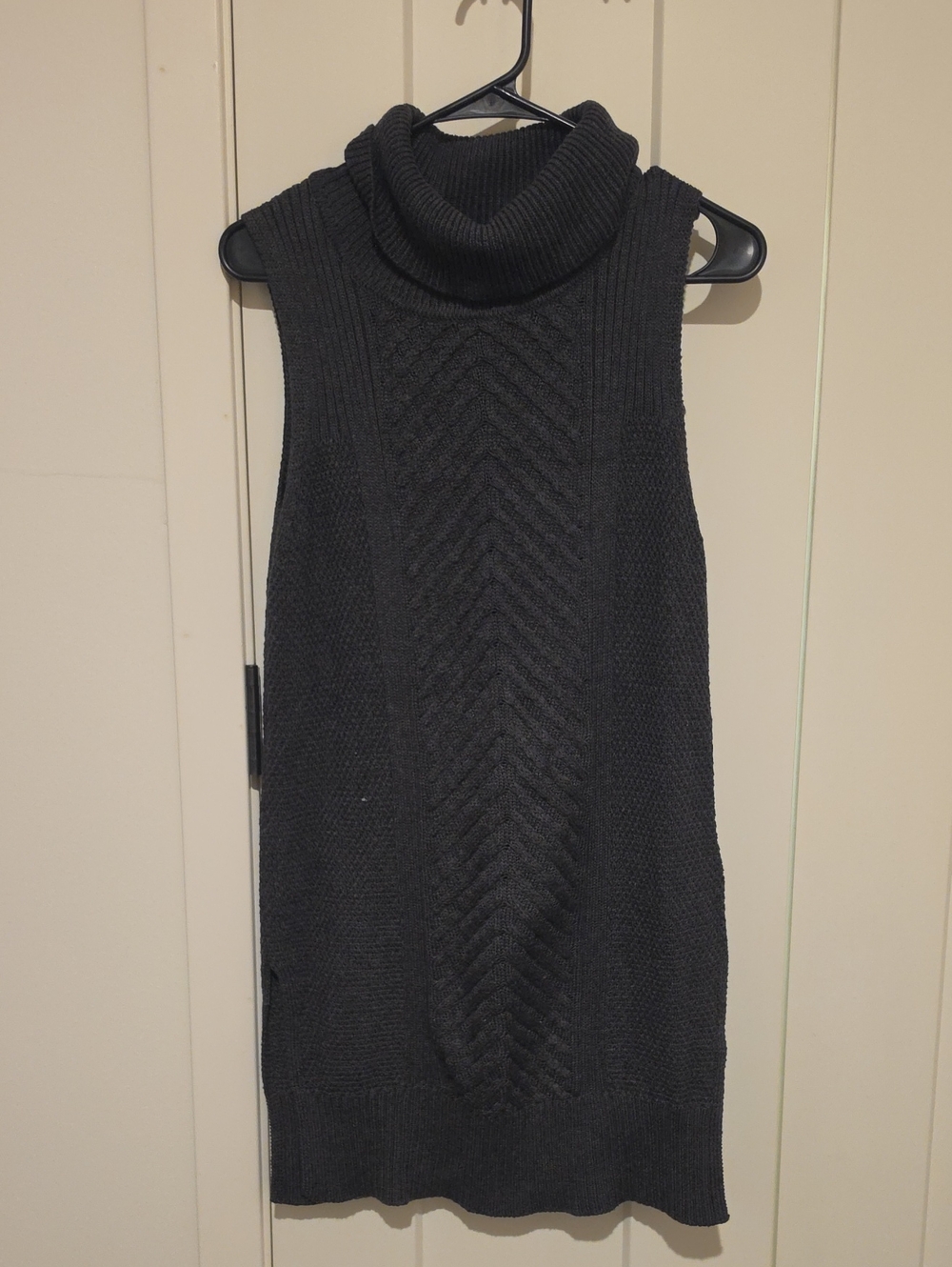 AB Studio Charcoal Sleeveless Cowl Neck Sweater